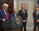 O presidente Trump anuncia o projeto de investimento em IA Stargate de US$ 500 bilhões com líderes da Softbank, Oracle e OpenAI. (Fonte da imagem: Fox 5 no YouTube)