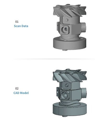 Os dados de pontos produzidos pelo scanner Simscan-E podem ser usados para criar rapidamente modelos que podem ser impressos por impressoras 3D. (Fonte da imagem: Scantech)