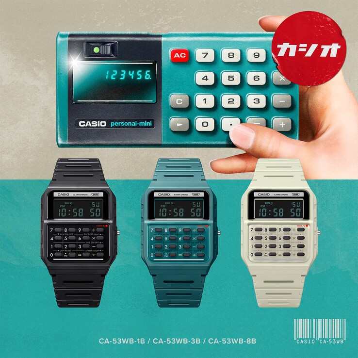 Da esquerda para a direita: o CA53WB-1B, o CA53WB-3B e o CA53WB-8B. (Fonte da imagem: Casio)