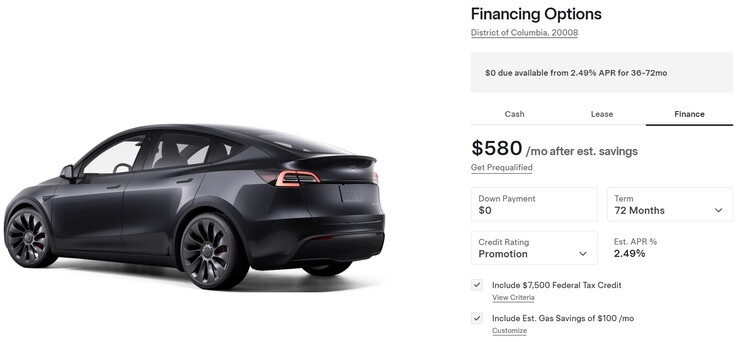 Novo acordo de financiamento do Modelo Y da Tesla sem entrada e com taxa de juros de 2,49%