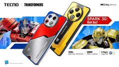 O Tecno Spark 30 Pro recebe uma versão Optimus Prime, enquanto o Spark 30 Pro recebe uma versão Bumblebee. (Fonte da imagem: Tecno via PR Newswire)