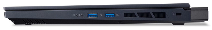 Lado direito: 2x USB 3.2 Gen 2 (USB-A), slot para uma trava Kensington