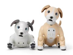 A Sony lança o cão robótico Aibo Kinako Edition em dois tons de marrom claro e branco. (Esquerda: Original Ivory White, Direita: Kinako edition) (Fonte da imagem: Sony)