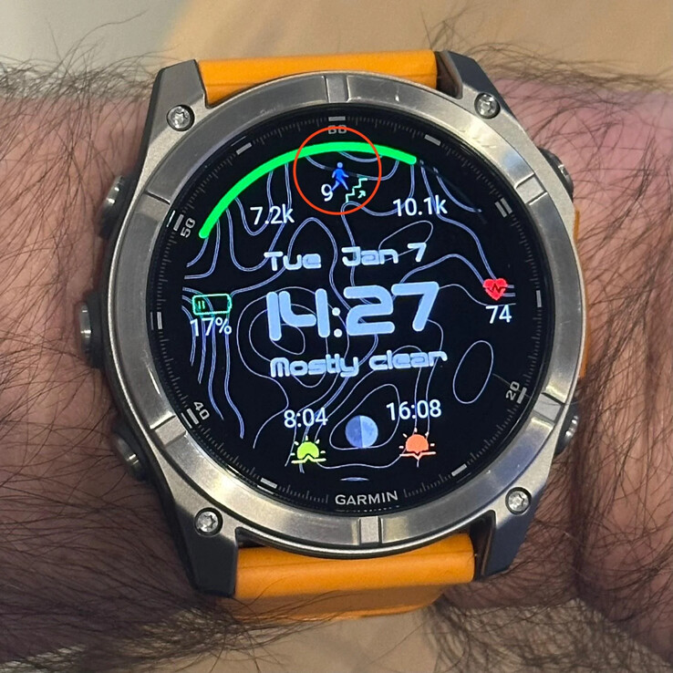 O novo ícone do homem azul é um atalho para o recurso Resume Later da Garmin. (Fonte da imagem: u/svacher via Reddt)