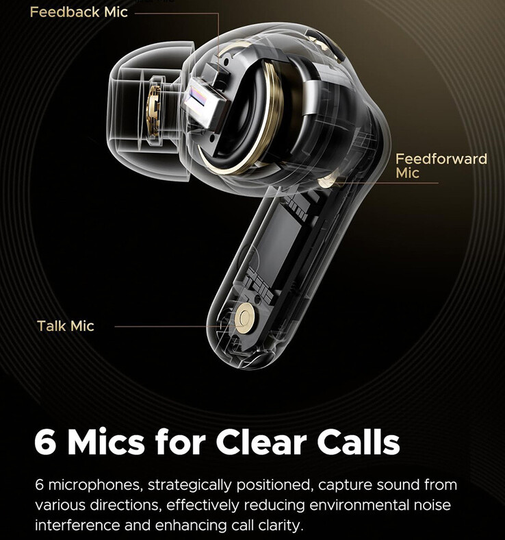 Configuração do microfone dos fones de ouvido sem fio (Fonte da imagem: Soundpeats)