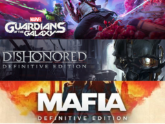 Guardians of the Galaxy, Dishonored: Definitive Edition e Mafia: Definitive Edition são os títulos mais populares da lista. (Fonte da imagem: Steam - Editado)