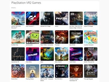 Linha de jogos do Sony PSVR 2 (Fonte da imagem: PlayStation Store)